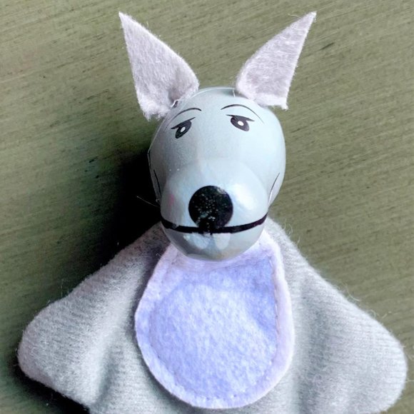 Set/4 Little Red Riding Hood Hand Painted Wood Cloth Finger Puppet Puppets New - Picture 5 of 10